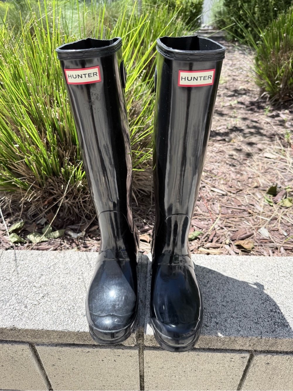 Hunter Original Tall Rain Boots Black Gloss Women’s 8 EU 39 Waterproof